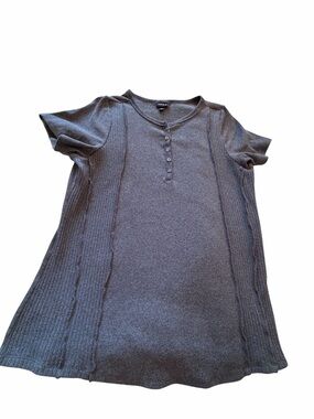 Torrid Plus Size Gray Knit Henley-Short Skeeve Top-Size 2X